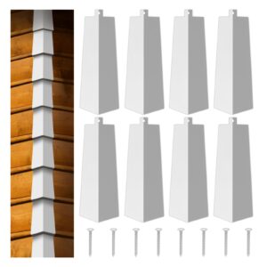 rmerve 8 pcs aluminum siding corners included metal nails 8 inch smooth siding aluminum corner trim outside white siding corner caps for mobile home house exterior