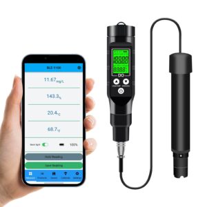 lycebell dissolved oxygen meter with bluetooth filling fluid range:0-30mg/l, with automatic temperature compensation function,pen type dissolved oxygen test kit for aquarium, ponds, aquaculture