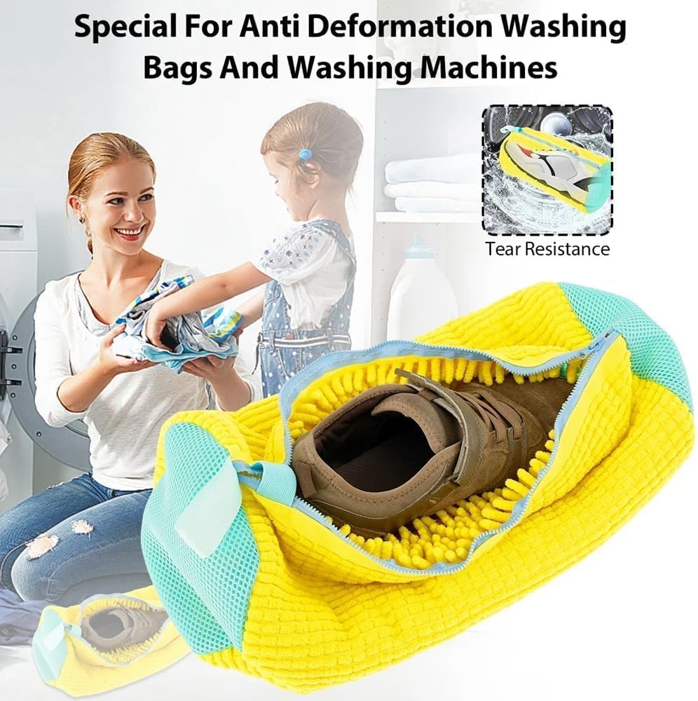 Ameurey 2Pcs Shoe Washing Machine Bag, Laundry Shoe Bags for Washing Machine,Sneaker Washing Machine Bag, Reusable Dustproof Travel Shoe Bag