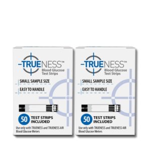 TRUENESS Blood Glucose Test Strips - Diabetic Blood Sugar Test Strips - Compatible with TRUENESS Meters for Accurate Diabetes Monitoring - 50 Count (2 Pack)