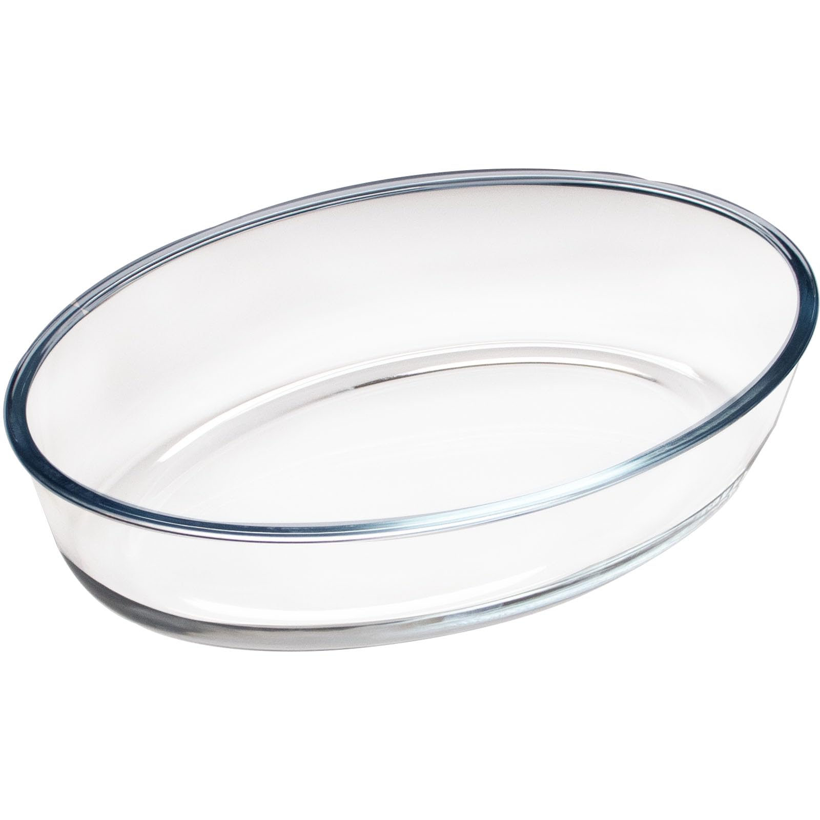 2.4L Glass Baking Dish for Oven, Borosilicate Glass Casserole Dish, Oval Oven Safe Glass Baking Pan