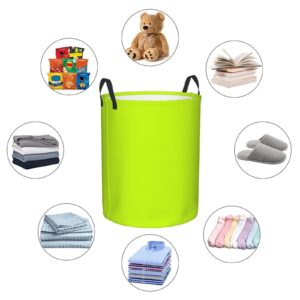 Large Laundry Basket, Lime Green Neon Yellow Collapsible Laundry Hamper Dirty Clothes Washing Bin for College Dorm Storage Essentials 15.7" x 19.6"