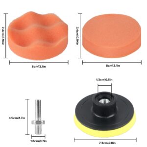 11Pcs Car Buffing Pads for Drill Polishing Pad for Drill Polishing Kit,3Inch Foam Polishing Pads,car buffers and Polishers kit,Wool Pads Wax Buffer Drill Polisher Attachment with M10Adapter