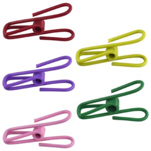 50 packs steel wire clips vinyl plastic coated multi-function colored utility clothesline clip for laundry hanging, kitchen bag sealing, multi-purpose clothespins