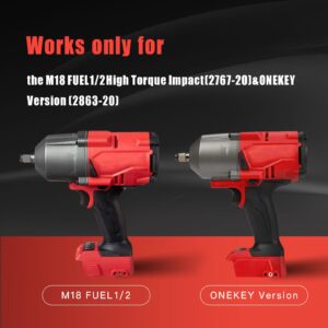 MXASLKMZ M18 Protective Boot 49-16-2767 High Torque Impact Wrench Boot, Compatible with Milwaukee M18 FUEL 1/2 High Torque Impact (2767-20) & ONEKEY Version (2863-20), Set of 2, Black