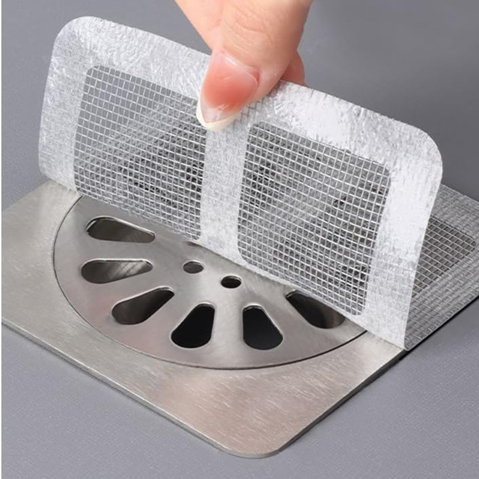 SHUCHUANG 30 Pcs 4" X 4" Disposable Shower Drain Hair Catcher, Bathroom Drain Hair Catcher,Drain Mesh Cover, Drain Mesh Strainer. Suitable for bathrooms, Laundry Rooms, bathtubs, Kitchens, Sinks