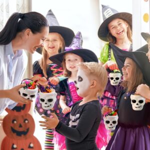 384PCS Halloween Party Favor Bulk for Kids, 48PACK Prefilled Ghost Cauldrons with 6 Halloween Toys inside, Halloween Goodie Bag Fillers, Halloween Prizes Gifts Miniatures for Kids,Trick or Treat