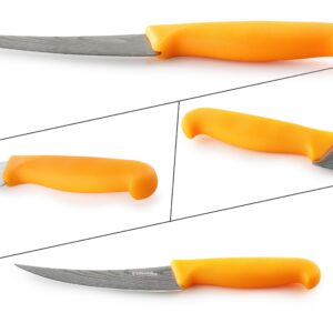 2PCS Curved Boning Knife, OHOLA 6 inch Deboning Knife, Premium Stainless Steel Fillet Knife with Ergonomic PP Hanlde, Great for Meat, Fish, Poultry, Cutting, Trimming, Dishwasher Safe