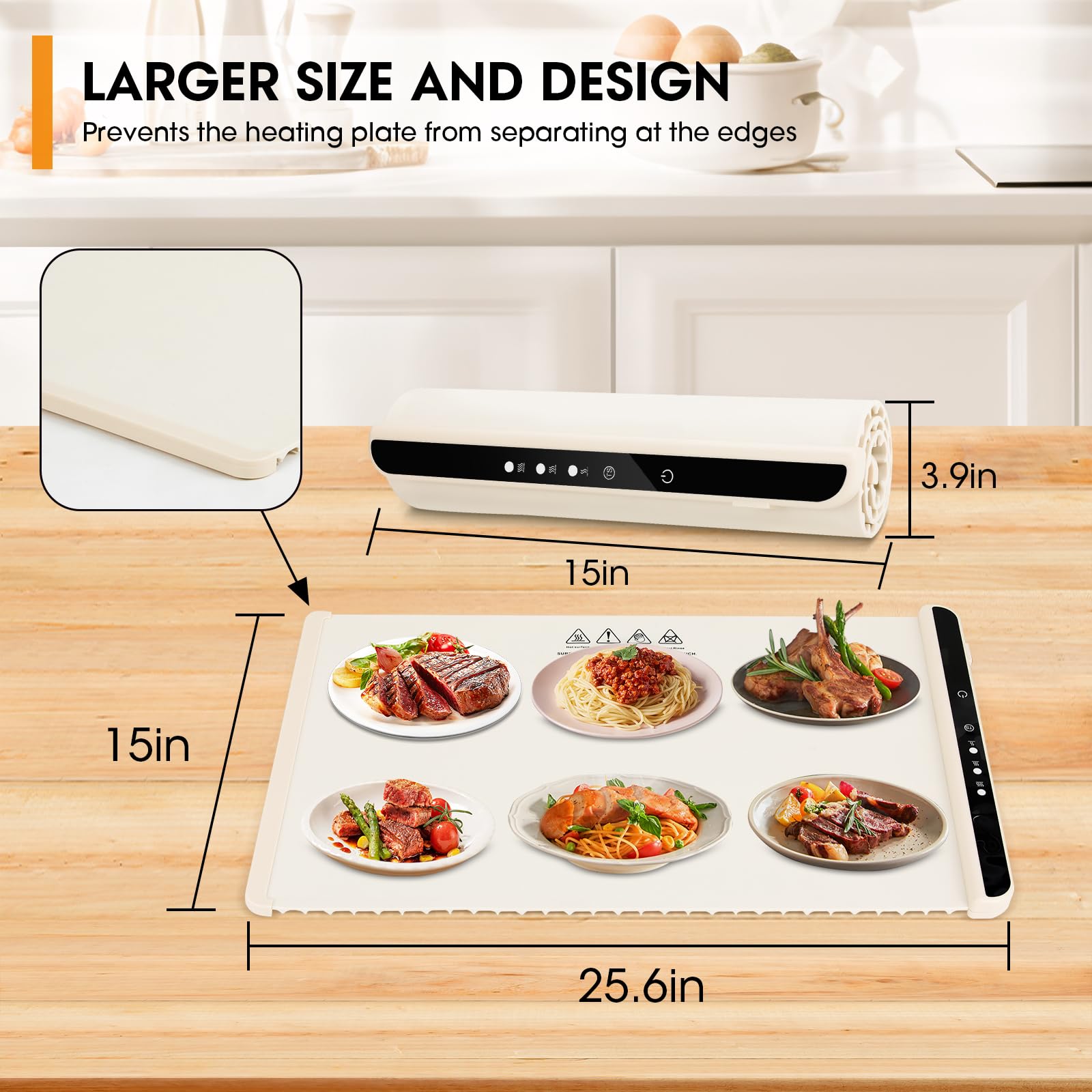 Electric Warming Tray -Warming Mat for Food, with 3 Temperature Settings,Auto Shut-Off -Food Warmers for Parties,Food Warming mat,for Party, for Thawi