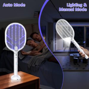 PALONE Electric Fly Swatter Rechargeable, Electric Bug Zapper Racket with Light, Mosquito Swatter, 4000V Detachable Dual Modes Fly Zapper, Mosquito Killer for Indoor Outdoor 2 Pack