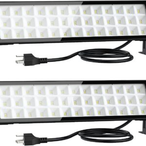 HWaySoul LED Shop Lights 100W 10000LM 6000K Super Bright Garage Light with Plug IP66 Waterproof LED Daylight White Shop Lights for Garage Warehouses Shops 2Pack