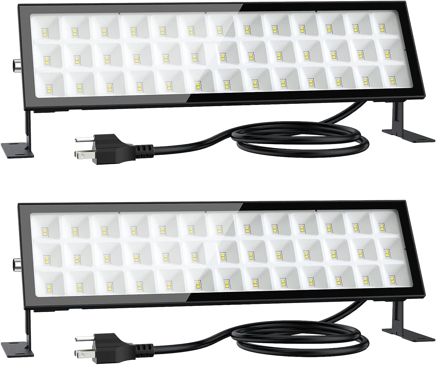 HWaySoul LED Shop Lights 100W 10000LM 6000K Super Bright Garage Light with Plug IP66 Waterproof LED Daylight White Shop Lights for Garage Warehouses Shops 2Pack