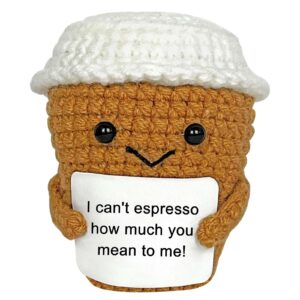 krinisou emotioanal crochet support coffee espresso, positive coffee lovers gift ideas for women men, coffee themed birthday gift for boyfriend girlfriend him her