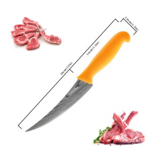 2PCS Curved Boning Knife, OHOLA 6 inch Deboning Knife, Premium Stainless Steel Fillet Knife with Ergonomic PP Hanlde, Great for Meat, Fish, Poultry, Cutting, Trimming, Dishwasher Safe