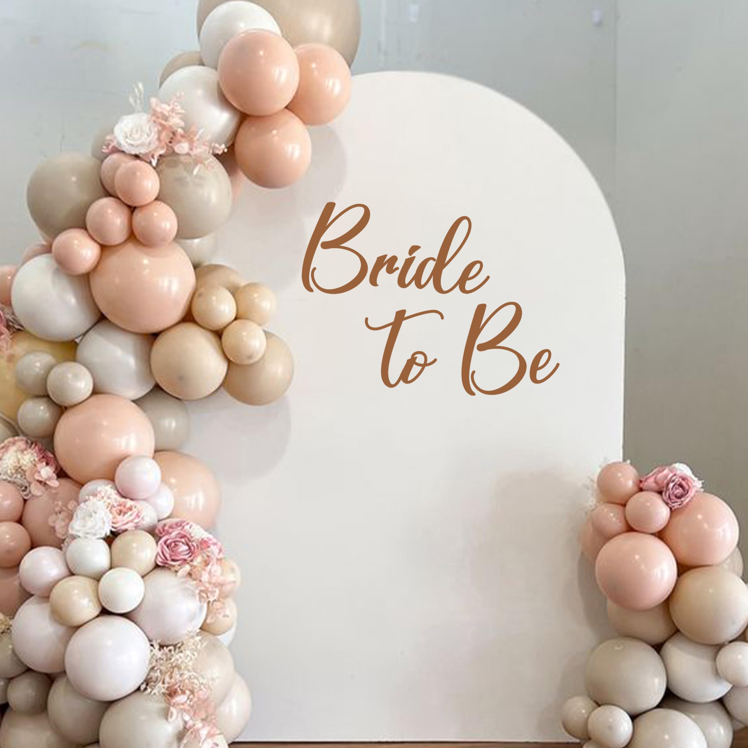 Bride to Be Decal - Bridal Shower Backdrop,Miss to Mrs Sticker for Balloon Arch,Bridal Shower Sticker,Engagement Party (Brown Bride)