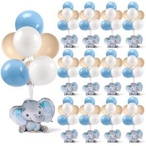 12 sets elephant baby shower tables centerpieces with balloon it's a boy baby shower decorations for elephant theme gender reveal birthday party table decorations supplies