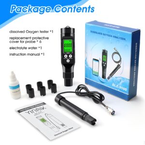 LYCEBELL Dissolved Oxygen Meter with Bluetooth Filling Fluid Range:0-30mg/L, with Automatic Temperature Compensation Function,Pen Type Dissolved Oxygen Test Kit for Aquarium, Ponds, Aquaculture