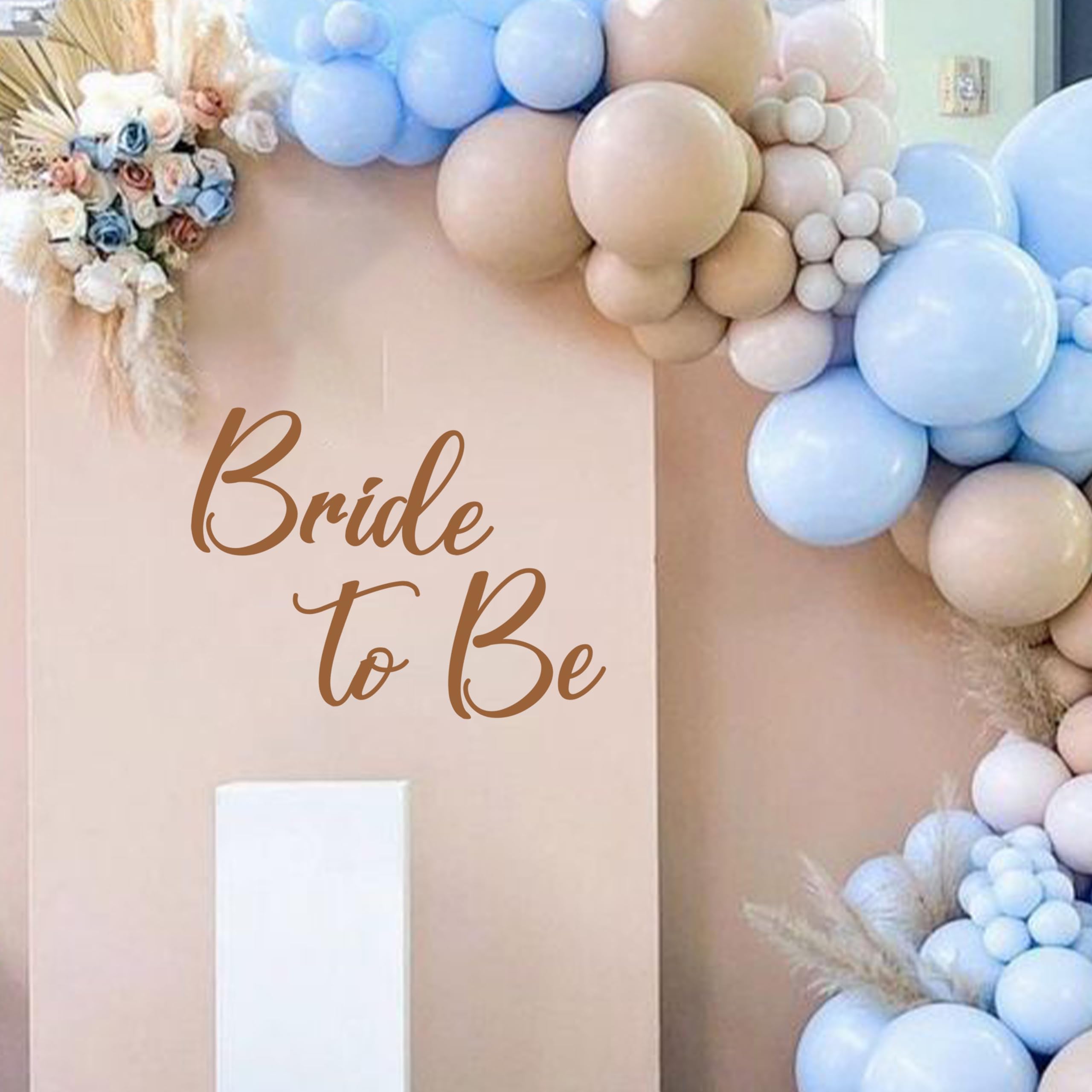 Bride to Be Decal - Bridal Shower Backdrop,Miss to Mrs Sticker for Balloon Arch,Bridal Shower Sticker,Engagement Party (Brown Bride)