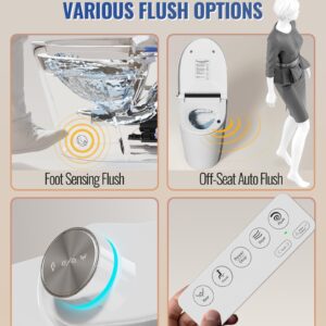 LW Smart Toilet with Bidet Built in, One Piece Elongated Modern Bidet Toilet w/Pump-Assisted Auto Flush, Foot Sensor, Heated Seat, Warm Water & Dryer, LED Display, Night Light, Built-in Water Tank