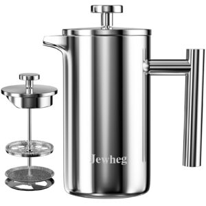 jewheg small french press coffee maker, 12oz/350ml stainless steel insulated coffee press ，double wall insulated french press，easy press strong quality metal coffee press.