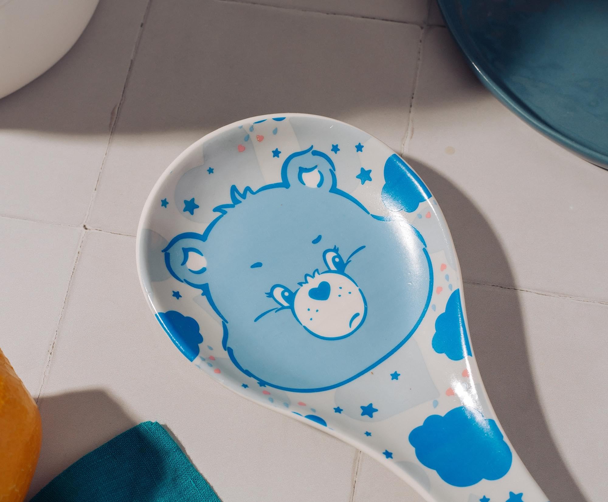 Care Bears Grumpy Bear Ceramic Spoon Rest Holder | Kitchen Organizer For Utensils To Keep Countertop Clean