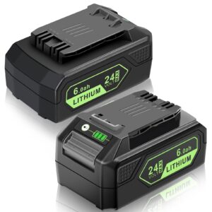 mafacbac 24v battery replacement for greenworks: 24 volt lithium lawn mower battery 29842 29852 lb24a020 for greenworks 24v trimmer weed blower - 6.0ah 2 pack