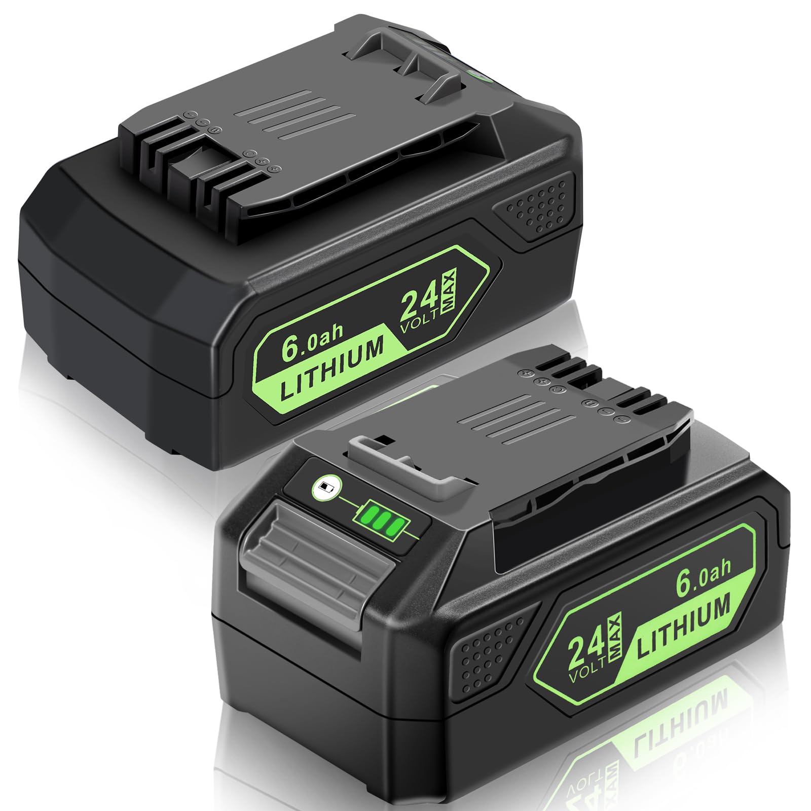 MAFACBAC 24V Battery Replacement for Greenworks: 24 Volt Lithium Lawn Mower Battery 29842 29852 LB24A020 for Greenworks 24V Trimmer Weed Blower - 6.0Ah 2 Pack