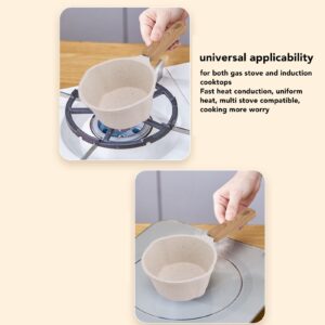 Multifunctional Nonstick Small White Sauce Pan with Lid, Tri Ply Stainless Steel Cooking Pot for Frying, Boiling, and Stewing Ideal for Chocolate Melting, Soup Making