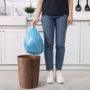 Threehoney 2 Pack 2.3 Gallons Wood Trash Can Wastebasket Natural Wood Round Wastebasket Small Trash Bin for Home, Office Under Desk, Kitchen, Bedroom, Den, Hotel,Room