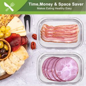 CHACHAE Deli Meat Container for Fridge,Bacon Lunch Meat Container for Refrigerator,Meal Prep Containers,Stackable Food Storage Boxes with Lid for Cold Cuts,Salami,Deli,Lunch Meat,BPA Free,18.6oz