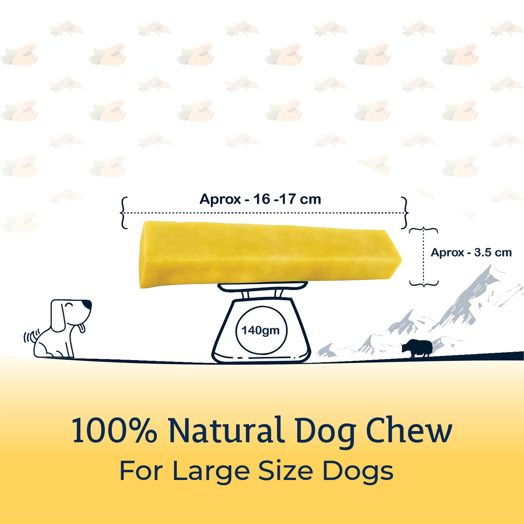 Himalayan Dog Chews Long Lasting - Turmeric Ashwagandha Yak Cheese Dental Chews for Dogs | Promotes Immunity | Healthy Dog Treats for Large Dogs (14.81oz, Pack of 3) Pawfect