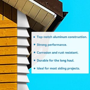 RMERVE 8 Pcs Aluminum Siding Corners Included Metal Nails 8 Inch Smooth Siding Aluminum Corner Trim Outside White Siding Corner Caps for Mobile Home House Exterior