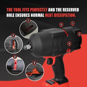 MXASLKMZ M18 Protective Boot 49-16-2767 High Torque Impact Wrench Boot, Compatible with Milwaukee M18 FUEL 1/2 High Torque Impact (2767-20) & ONEKEY Version (2863-20), Set of 2, Black