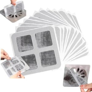 generic 30 pack disposable shower drain hair catcher: floor hair drain stickers mesh stickers - drain cover hair catcher for bathroom laundry bathtub kitchen sink sewer filter screen (30pcs white)