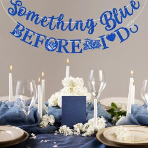 Glitter Something Blue Before I Do Banner, Something Blue Before I Do Bridal Shower Decorations, Wedding Party Banner, Engagement Banner, Bachelorette Party Decor, PRE-STRUNG