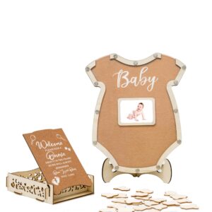 baby shower guest book alternatives with photo frame butterfly guest book baby shower sign in guest book gender reveal guest book for baby shower birthday party signs wedding decorations (bodysuit)