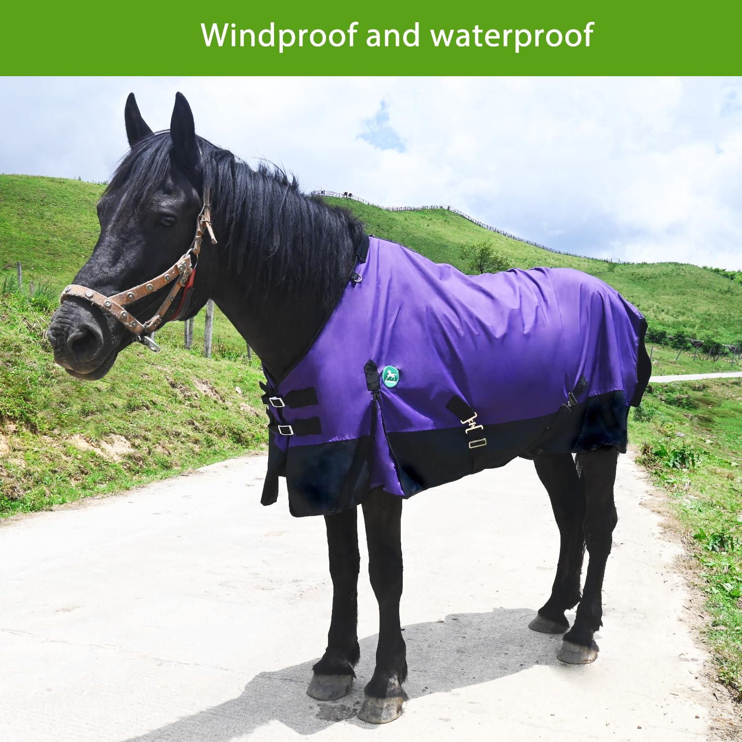 Waterproof and Breathable Horse Sheet|Horse Blankets for Real Horses|Adjustable with Tail Rainy Day Choices for Horses(76", Purple)