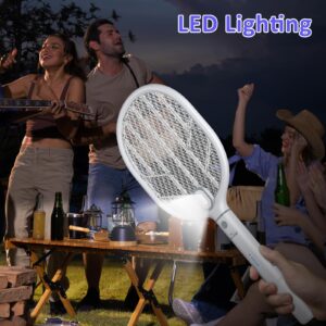 PALONE Electric Fly Swatter Rechargeable, Electric Bug Zapper Racket with Light, Mosquito Swatter, 4000V Detachable Dual Modes Fly Zapper, Mosquito Killer for Indoor Outdoor 2 Pack