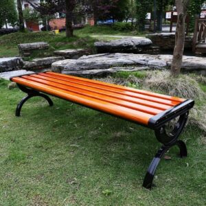 Hlaoxins Garden Bench,Outdoor Benches,2-Person Garden Benches,Cast Aluminum Chair Feet,for Lawn Yard Porch Work Entryway