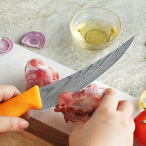 2PCS Curved Boning Knife, OHOLA 6 inch Deboning Knife, Premium Stainless Steel Fillet Knife with Ergonomic PP Hanlde, Great for Meat, Fish, Poultry, Cutting, Trimming, Dishwasher Safe