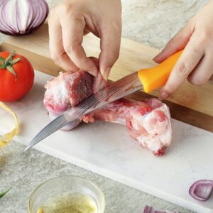 2PCS Curved Boning Knife, OHOLA 6 inch Deboning Knife, Premium Stainless Steel Fillet Knife with Ergonomic PP Hanlde, Great for Meat, Fish, Poultry, Cutting, Trimming, Dishwasher Safe