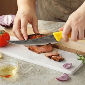 2PCS Curved Boning Knife, OHOLA 6 inch Deboning Knife, Premium Stainless Steel Fillet Knife with Ergonomic PP Hanlde, Great for Meat, Fish, Poultry, Cutting, Trimming, Dishwasher Safe