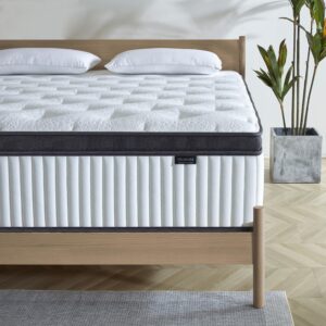 tegeniss king mattress, 12 inch innerspring hybrid mattress in a box with gel memory foam, individually wrapped encased coil pocket spring mattress, pressure relief, medium firm support,76"*80"*12"