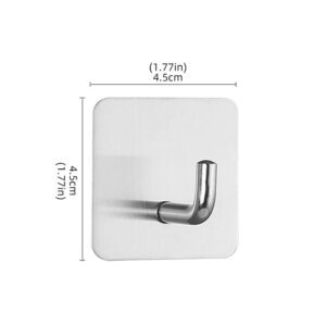 Patravious Adhesive Hooks, Holder Heavy Duty Wall Hooks, Stick on Towel Hanger for Bathroom, Wall Waterproof Stainless Steel Adhesive Hooks for Hanging Bathroom Kitchen Home-4 Packs