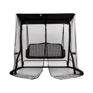 jojocy patio mosquito netting, 3 seater swing mosquito mesh screen w/zipper sunshade waterproof roof porch swing net outdoor patio netting screen