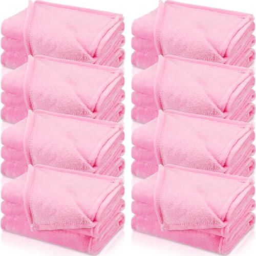 8 Pcs Flannel Fleece Blankets for Kids 40 x 60 Inch Sleepover Soft Throw Blankets 200 GSM Thin Wedding Blankets for Sofa(Pink)