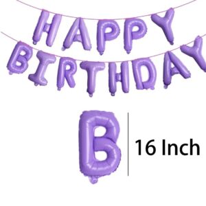 16inch Happy Birthday Balloons Purple Party Decorations Foil Balloon for Birthday Party Supplies