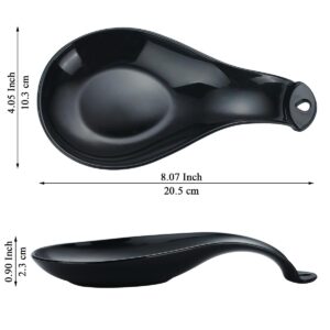 ReaNea Black Plastics Spoon Rest 4 Piece, Spoon Holder for Stove Top, kitchen utensils Holder for Ladles, Tongs, Spatula, Stove Spoon Holder, Dishwasher Safe