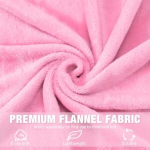 8 Pcs Flannel Fleece Blankets for Kids 40 x 60 Inch Sleepover Soft Throw Blankets 200 GSM Thin Wedding Blankets for Sofa(Pink)