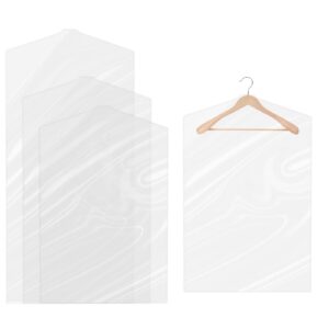 qbxmy7 garment bags, pack of 30 garment bags, transparent hanging garment bags, plastic suit bag, dustproof clothes protector, waterproof garment cover for suits, shirts, 60x90cm/60x150cm/60x120cm